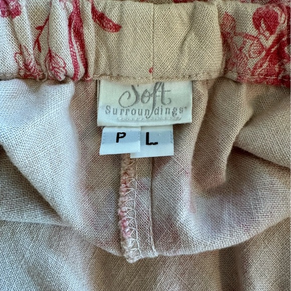 Soft Surroundings Vintage Antique Cottage Pattern Ruffle Hem Linen Blend Skirt - Picture 12 of 13